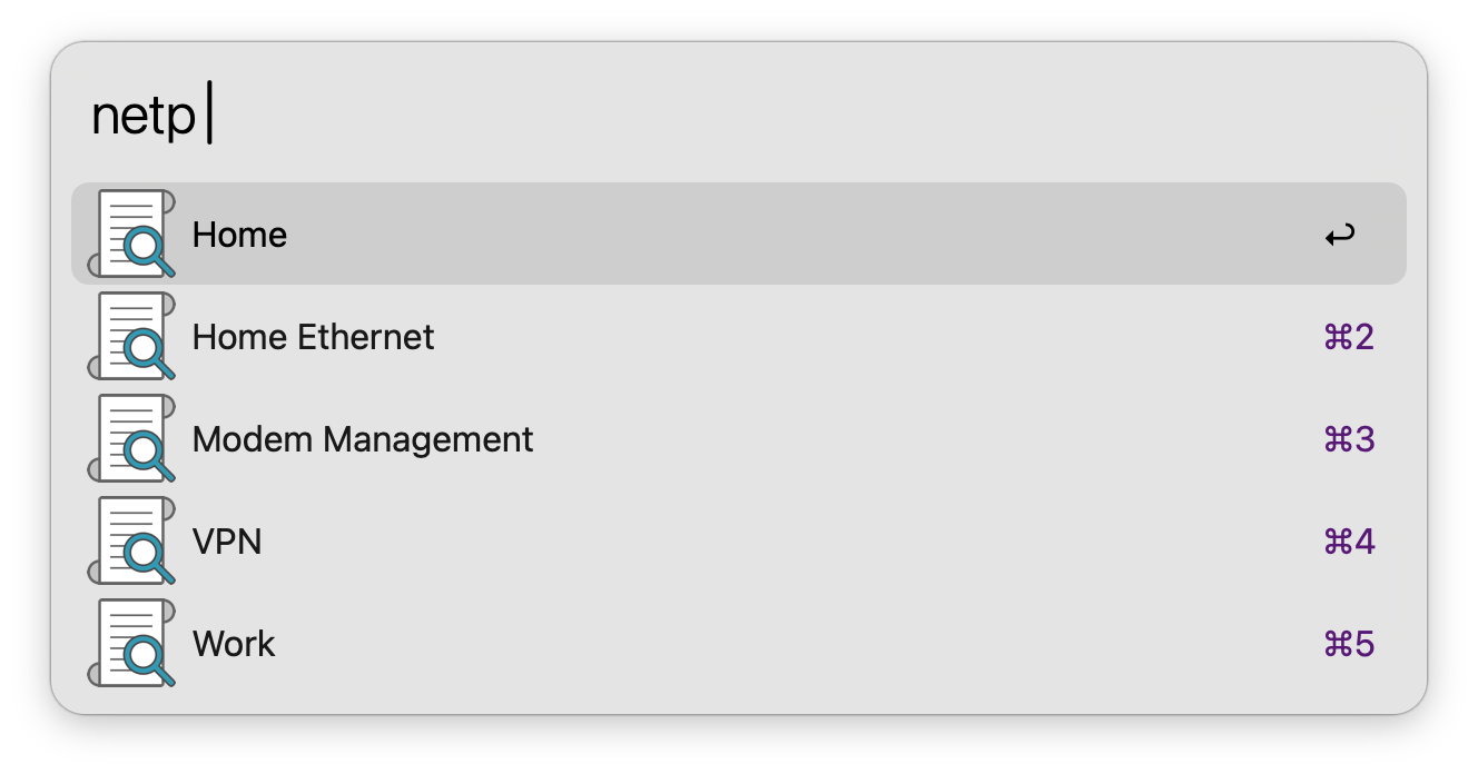 An image showing an Alfred workflow for switching between different ssh hosts.